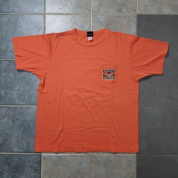 Harley Davidson Mens Daytona Beach Florida Bike Week Size 2X Orange Tshirt - Picture 1 of 4